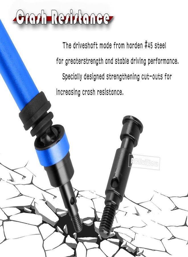 قطع غيار RCHuiWow RC Driveshafts Axerts لسيارة Gorgon 2WD RTR Brushed Monster Truck بمقياس 1/10 (ARA3230T1)، أعمدة دفع معدنية أمامية وخلفية CVD، لون أزرق داكن - Image 4
